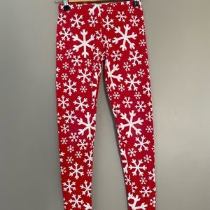 No boundaries juniors xs red and white snowflake leggings